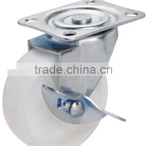 2inch White PP Caster With Side Brake thumbnail-1