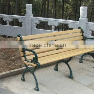 Classic Wooden Garden Bench With Metal Legs thumbnail-5