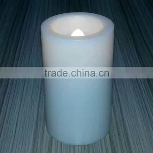 Warm White Flicker Plastic Pillar White Color Outdoor Led Candle With 8H Timer thumbnail-1