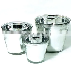 Electroplate Surface Handling Glass Table Flower Pots thumbnail-2