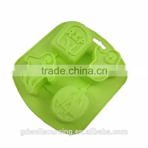 Aluminum Halloween Pumpkins Ghosts Haunted House Shape Cake Mould Jelly Fondant Cake Mold Sugar Kitchen Baking Cook Tool thumbnail-1