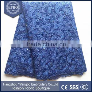 Reasonable Price African Net Lace Fabric For Birthday Party / Peach Color Beaded Lace Fabric thumbnail-6