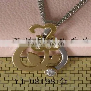 Gold-plated Diamond/crystal Zircon Stainless Steel Pendant TC69 thumbnail-1