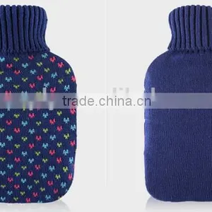 PVC Hot Water Bottle Wave Design With Knit Cover 2L High Quality thumbnail-1