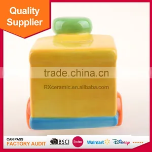 Hot Selling Train Shape Piggy Bank Ceramic Coin Bank With Handle thumbnail-5