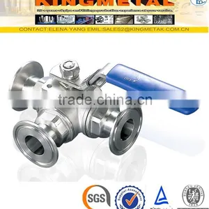 SS304/316 Stainless Steel Sanitary 3 Way Ball Valve 4 Inch thumbnail-5