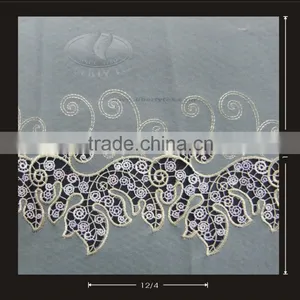 POLYESTER EMBROIDERY LACE/LACE FABRIC/SWISS LACE thumbnail-1
