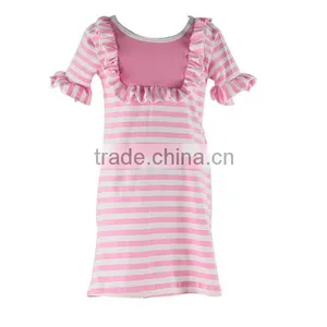 The Latest Fashions Children's Boutique Clothing Stripe Little Baby Girls Dress Pure Cotton Ruffle Dress thumbnail-4