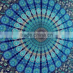 Cotton Tapestry Hippie Wall Decor Blue Mandala Dorm Beach Bedspread Bedsheet thumbnail-1