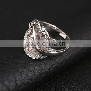 Single Big Leaf Knot Gold Silver Plated Women Band Ring Jewelry thumbnail-2