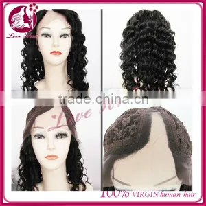New Style Hot Selling Unprocessed Brazilian Full Lace Wig 100% Human Hair U-part Wig thumbnail-1