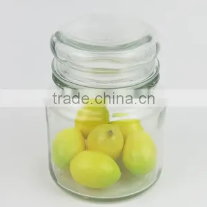 Round Clear Glass Candle Jar With Glass Lid thumbnail-5