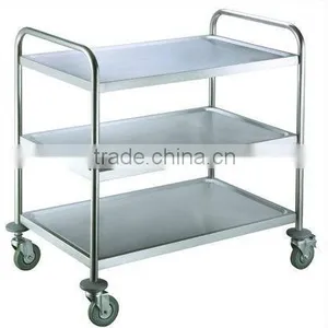 European Version Stainless Steel Three Layers Dining Cart thumbnail-1