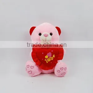 Stuffed Pink Bear With Heart Toys thumbnail-1