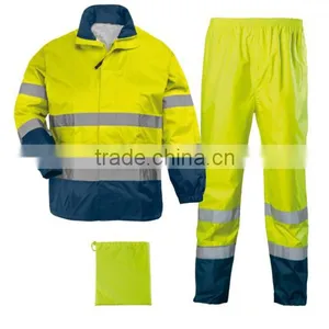 High Visibility Wainning Waterproof Protective Clothing Workwear Jacket/pant thumbnail-1