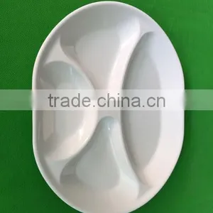 Divided Melamine Dinner Tray Plates Serving Dishware thumbnail-1