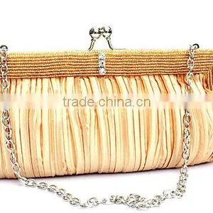 High Quality Ladies Evening Party Bag Plicated Satin Clutch Evening Bags thumbnail-1