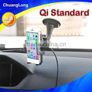 Dual Adjustable Qi Standard Windshield Car Cellphone Holder With Charger for 3.5-6 Inch Smart Phone thumbnail-1