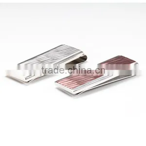 Unique Design Factory Price Yellowish Semi-precious Stone Inlay Stainless Steel Money Clip thumbnail-3