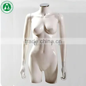 Artistic White Glossy Polypropylene Window Display 3/4 Torso Mannequin Torso White thumbnail-1