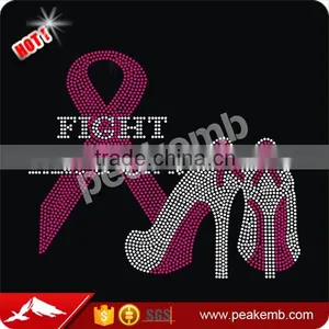 Wholesale Fight Like Girl Cancer Awareness Rhinestone Heat Transfer Designs thumbnail-1