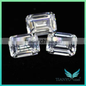 Free Sample Wholesale Synthetic Zircon Gemstone Emerald Cut White Cubic Zirconia Jewelry thumbnail-4
