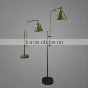 Adjustable Height And Angle Table Lamp And Floor Lamp Antique Brass Plated Metal Vintage Style Lamps thumbnail-1