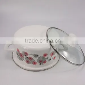 6 Pcs Flower Printing Enamel Cookware Set With Decoration thumbnail-5