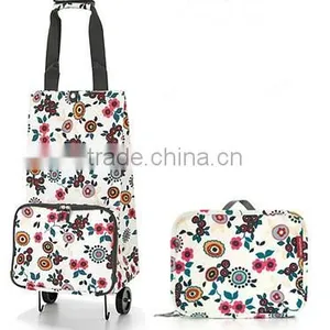 Set of 1 Trolley Shopping Bag With 2 Wheels and Zipper Pocket thumbnail-3
