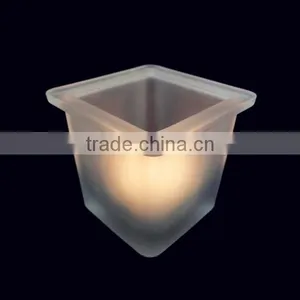 Candle Holder /clear Glass Frosted Wax Storage Empty Jar thumbnail-5