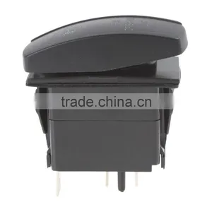 Dual Blue LED Backlit Laser Etched 3-Pin Rear Differential Lock Car Rocker Switch DC 12V 20A / 24V 10A thumbnail-3