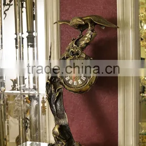 Vintage Bird Landing on Branch Decorated Table Clock, Antique Design Table Clock With Marble Base thumbnail-2
