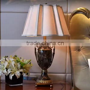Black Marble Lamp Body Brass Decoration Bottom Fabric Lampshade Table Lamp thumbnail-1