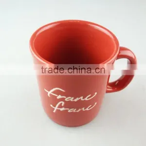 Hot Sale Cheap Glazed Ceramic Mug With Handle, Red Ceramic Mug for Wholesale in Stock thumbnail-2