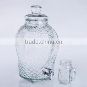 Large Size Machine Pressed Beverage Used Glass Dispenser With Tap thumbnail-3
