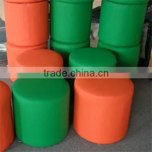 Small Round Ottoman Stool Fabric thumbnail-1