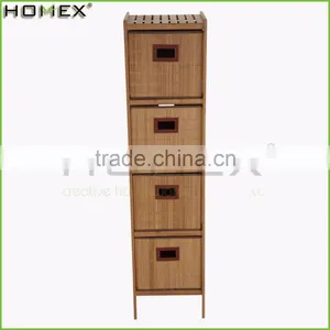 4 Drawers Bamboo Bathroom Shelf and Storage Rack/Homex_FSC/BSCI Factory thumbnail-1