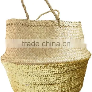 Gold/ Silver Sequin Seagrass Storage Basket thumbnail-1