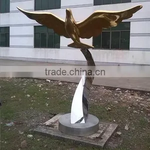 Stainless Steel Large Bird Sculpture Mother Feed Baby Bird thumbnail-4