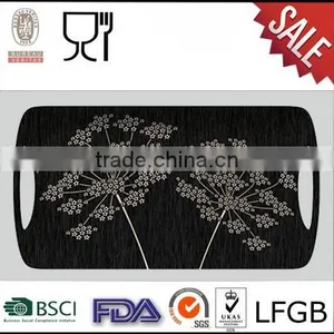 Custom Printing Melamine Black Serving Tray,Rectangle Melamine Tray thumbnail-1