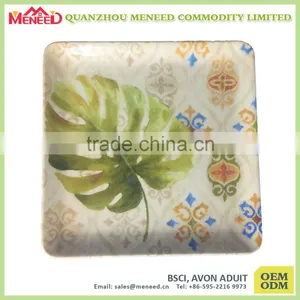 6" Promotion Coconut Tree Printing Square Melamine Dishes thumbnail-4