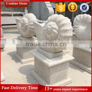 Garden Yellow Granite Statue With Shell Design thumbnail-3