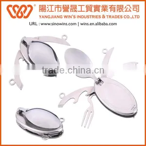 A21-S005-2S Stainless Steel Foldable Travel Cutlery Set With Plastic Handle Chips thumbnail-4