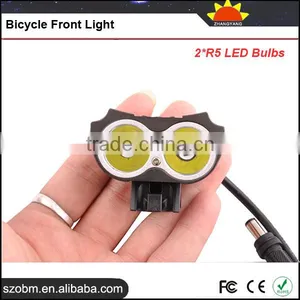 Wholesale Aluminum Alloy 2* R5 LED 4 Mode With 4*18650 Battery Pack 500 Lumens Bicycle Front Light thumbnail-5