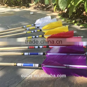 4*14cm Flu Flu Fletching Cresting Wood Arrows thumbnail-1