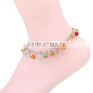High End Crashed Garnet Stone Anklet Diy Natural Chip Stone Beads Anklet Bracelet for Women Jewelry 2016 thumbnail-6
