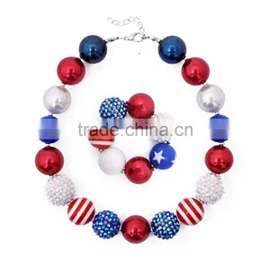 Boutique Chunky Jewelry Bubblegum Beaded Necklace for Kids Party thumbnail-3