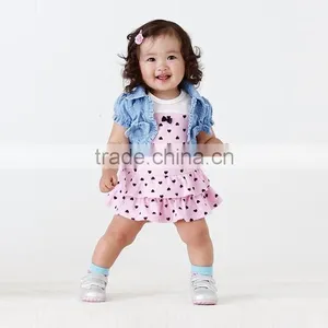 Baby Girl's Kids Lovely Cute 2PCS Set Short Denim Jacket + Dress 20148 thumbnail-1