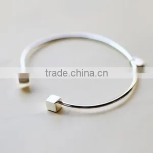 F20080N Copper Silver Plated Bracelet Hexagon Open Bracelet Lettering LOVE thumbnail-1