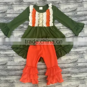 2017 Wholesale Girls Persnickety Remake Baby Girl Clothing Bulk Kids Clothes Children's Boutique Clothing With Ruffle Pants thumbnail-1